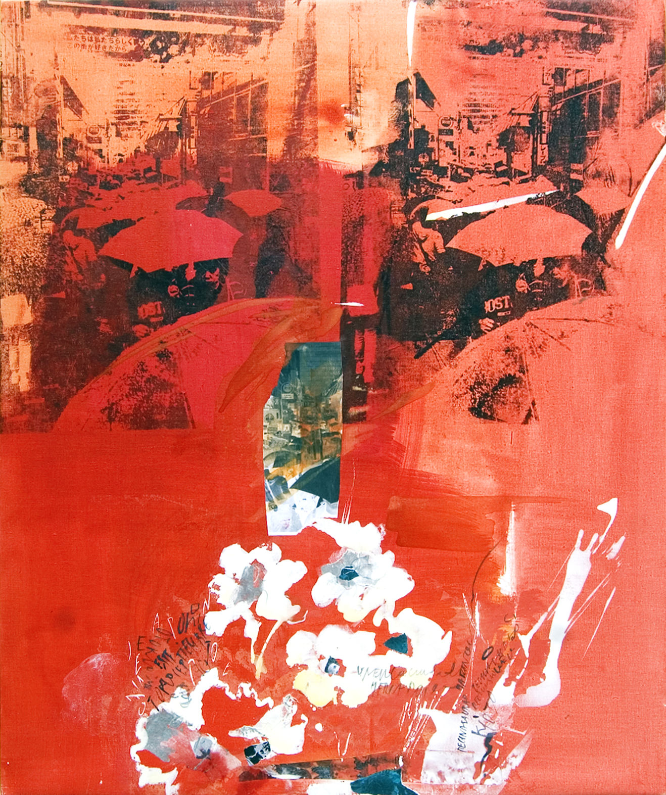 Market in Tokio | 39 x 38 inches | Mixed Media on Canvas